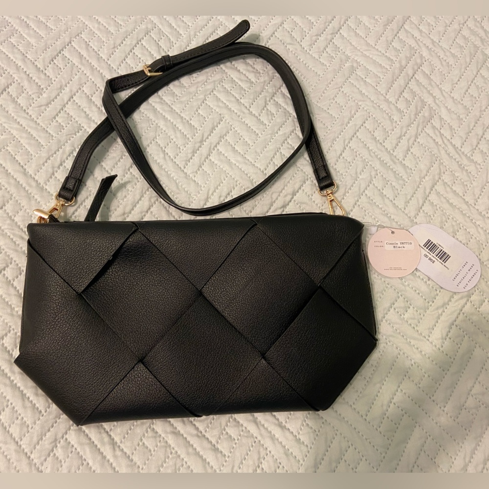 Melie Bianco - Connie Black Recycled Vegan Crossbody Bag